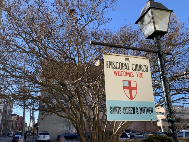 The Episcopal Church of Saints Andrew and Matthew is at the corner of Orange St. and 8th St. in downtown Wilmington.
